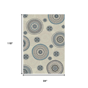HomeRoots 5' Modern Ivory and Gray Geometric Area Rug – Soft, Stain-Resistant Design for Stylish Spaces 8' X 10' 552153