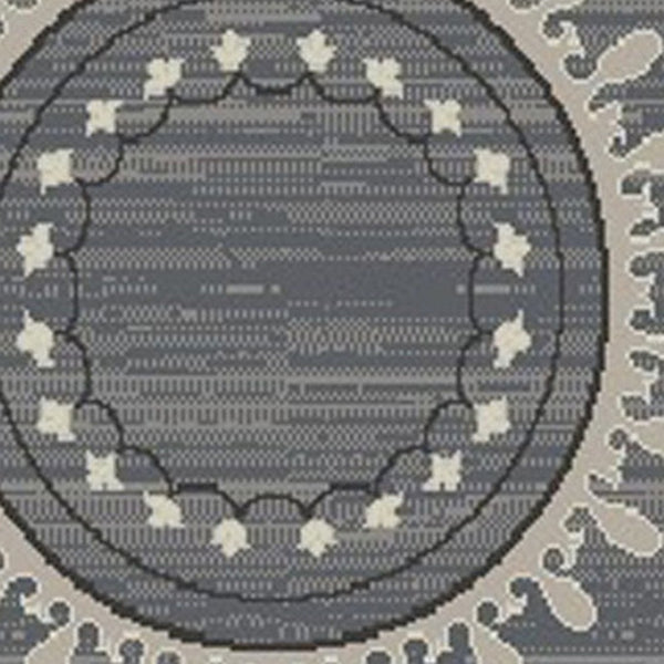 HomeRoots 5' Modern Gray and Ivory Geometric Area Rug – Stylish, Durable Design for Homes with Kids & Pets 5' X 8' 552154