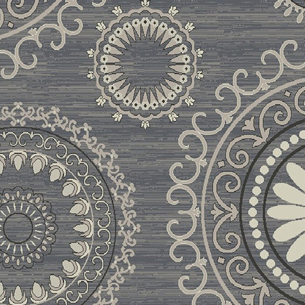 HomeRoots 5' Modern Gray and Ivory Geometric Area Rug – Stylish, Durable Design for Homes with Kids & Pets 8' X 10' 552155