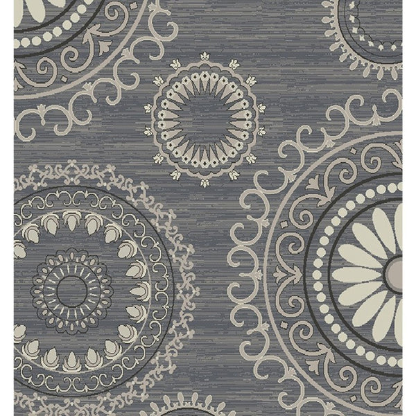 HomeRoots 5' Modern Gray and Ivory Geometric Area Rug – Stylish, Durable Design for Homes with Kids & Pets 8' X 10' 552155