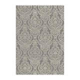 Homeroots 5' X 8' Gray And Beige Damask Area Rug Gray Polypropylene 552168