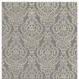 Homeroots 5' X 8' Gray And Beige Damask Area Rug Gray Polypropylene 552168