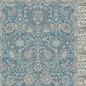 HomeRoots 5' X 8' Elegant Oriental Area Rug - Timeless Design, Stain-Resistant, Perfect for High-Traffic Areas Blue, Ivory 552170