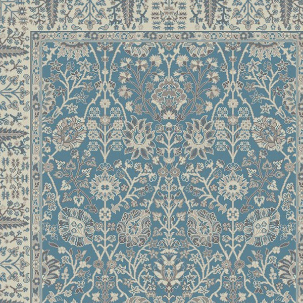 HomeRoots 5' X 8' Elegant Oriental Area Rug - Timeless Design, Stain-Resistant, Perfect for High-Traffic Areas Blue 552171