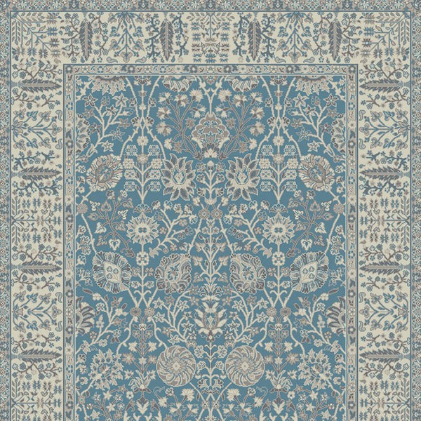 HomeRoots 5' X 8' Elegant Oriental Area Rug - Timeless Design, Stain-Resistant, Perfect for High-Traffic Areas Blue 552171