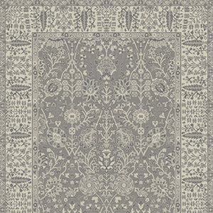 HomeRoots 5' X 8' Elegant Oriental Area Rug - Timeless Design, Stain-Resistant, Perfect for High-Traffic Areas Gray, Ivory 552172