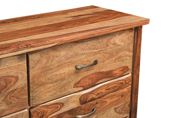 Homeroots 60" Brown Solid Wood Live Edge Six Drawer Double Dresser  Solid Wood 552246