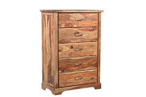 Homeroots 51" Brown Solid Wood Live Edge Five Drawer Standard Chest  Solid Wood 552247