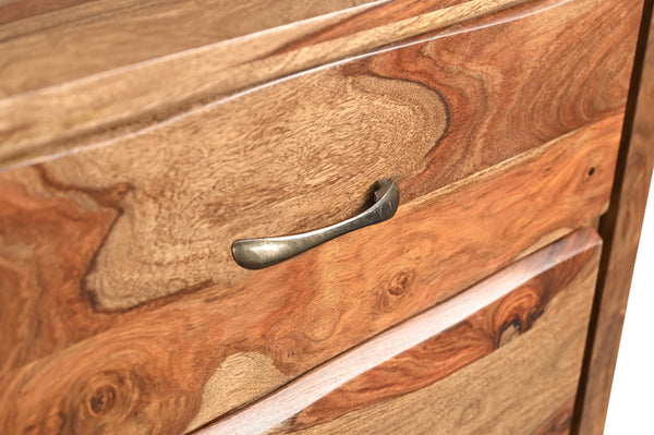 Homeroots 51" Brown Solid Wood Live Edge Five Drawer Standard Chest  Solid Wood 552247