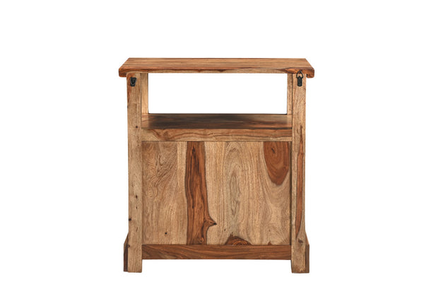 Homeroots 27" Brown Two Drawer Solid Wood Nightstand   552248