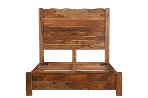 Homeroots Brown Live Edge Solid Wood Queen Bed Frame  Solid Wood 552251