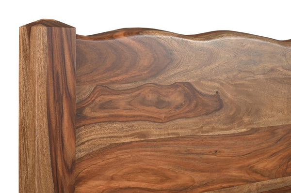 Homeroots Brown Live Edge Solid Wood Queen Bed Frame  Solid Wood 552251