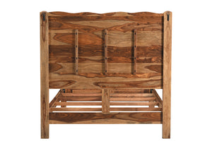 Homeroots Brown Live Edge Solid Wood Queen Bed Frame  Solid Wood 552251