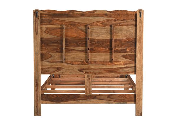 Homeroots Brown Live Edge Solid Wood Queen Bed Frame  Solid Wood 552251
