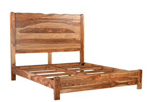 Homeroots Brown Live Edge Solid Wood King Bed Frame  Solid Wood 552252