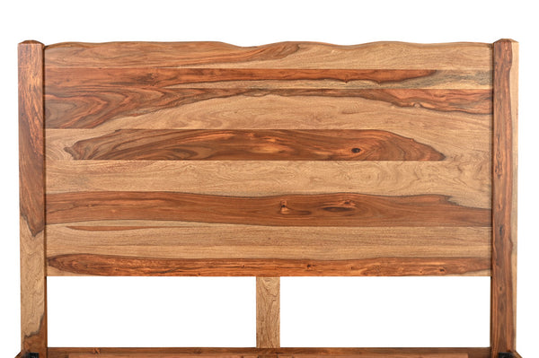 Homeroots Brown Live Edge Solid Wood King Bed Frame  Solid Wood 552252