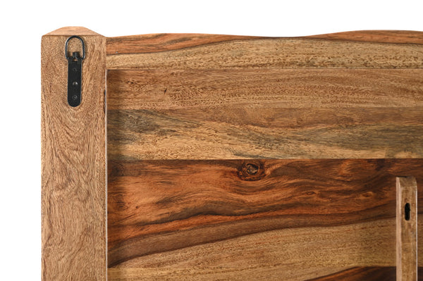 Homeroots Brown Live Edge Solid Wood King Bed Frame  Solid Wood 552252