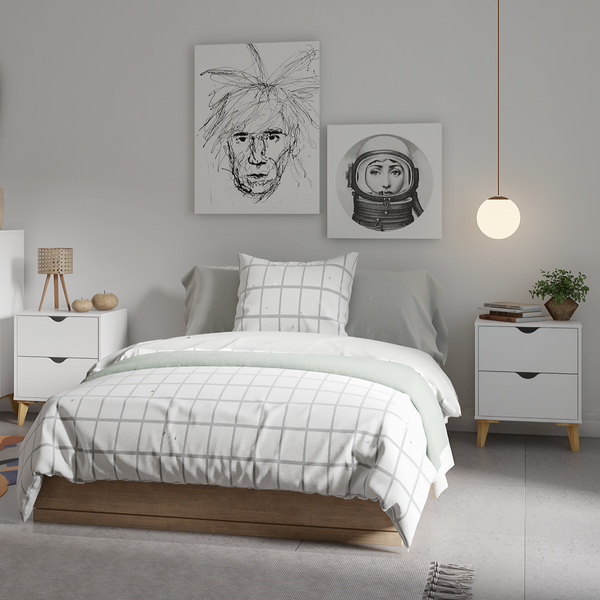 Homeroots 24" White Two Drawer Faux Wood Nightstand   552254