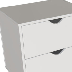 Homeroots 24" White Two Drawer Faux Wood Nightstand   552254