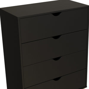 Homeroots 30" Elegant Four Drawer Dresser - Sturdy Wood Storage Solution For Stylishly Organizing Your Space Black Manufactured Wood 552258