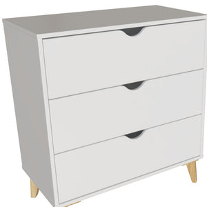 Homeroots 30" Elegant Three Drawer Dresser – Stylish Storage Solution With Ample Surface For Every Room White Manufactured Wood 552260