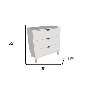 Homeroots 30" Elegant Three Drawer Dresser – Stylish Storage Solution With Ample Surface For Every Room White Manufactured Wood 552260