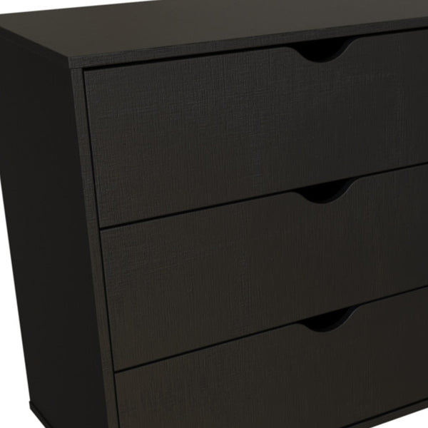 Homeroots 30" Elegant Three Drawer Dresser – Stylish Storage Solution With Ample Surface For Every Room Black Manufactured Wood 552261