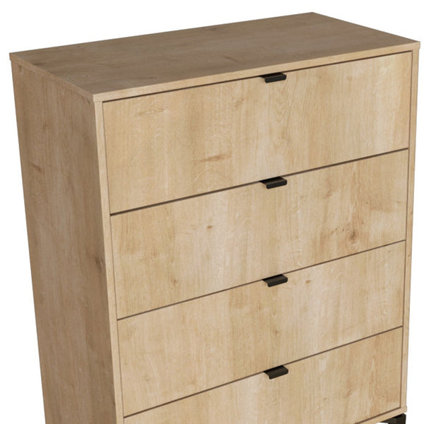 Homeroots 30" Natural Four Drawer Dresser  Manufactured Wood 552262