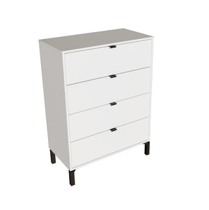 Homeroots 30" White Four Drawer Standard Chest  Manufactured Wood 552263