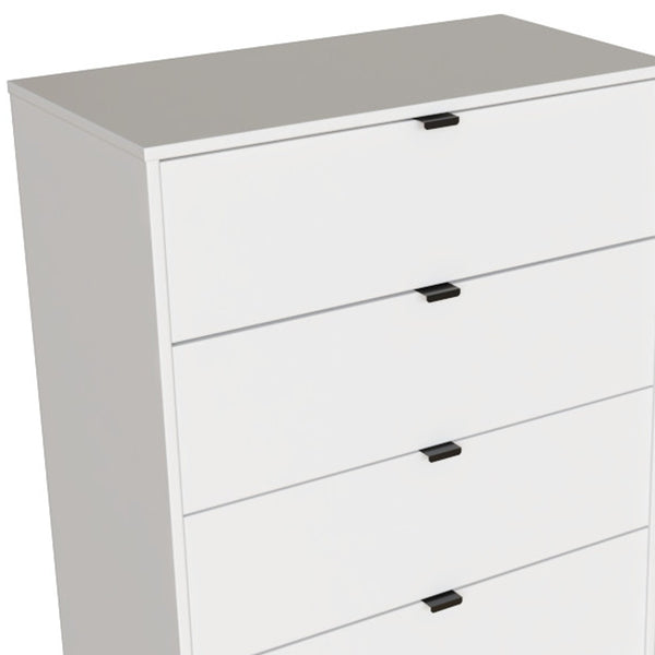 Homeroots 30" White Four Drawer Standard Chest  Manufactured Wood 552263