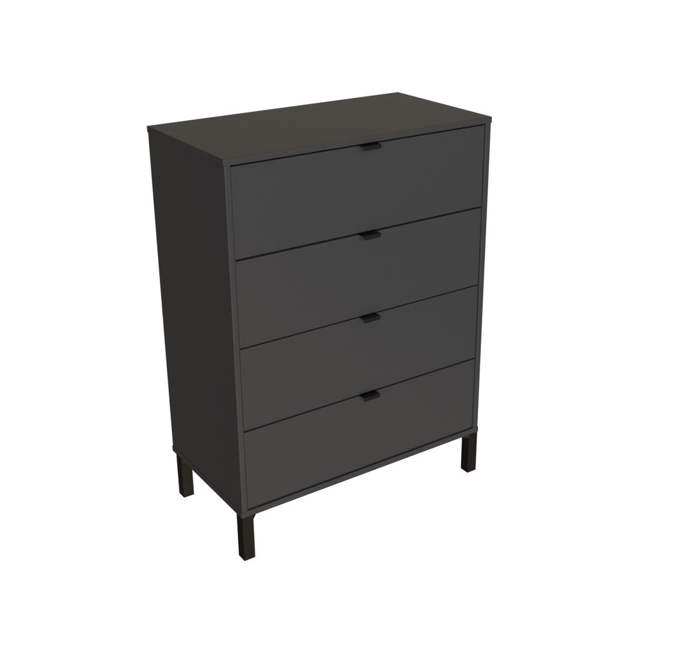 Homeroots 30" Dark Gray Four Drawer Standard Chest  Manufactured Wood 552264