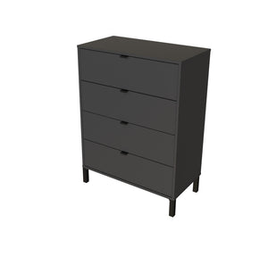 Homeroots 30" Dark Gray Four Drawer Standard Chest  Manufactured Wood 552264