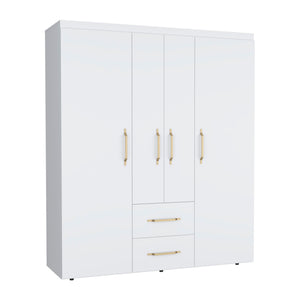 Homeroots 59" White Two Drawer Combo Dresser  Manufactured Wood 552265