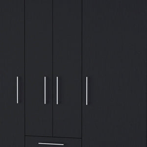 Homeroots 59" Black Two Drawer Combo Dresser  Manufactured Wood 552266