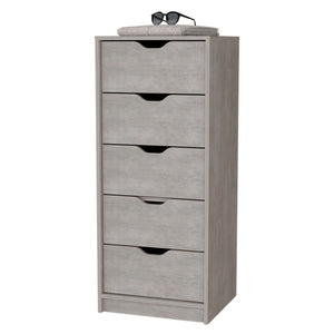 Homeroots 18" Gray Five Drawer Standard Chest  Manufactured Wood 552267