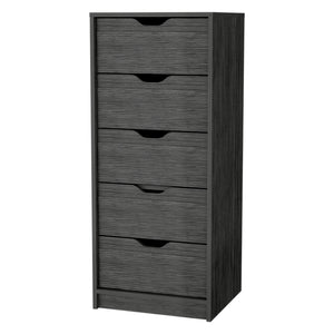 Homeroots 18" Gray Five Drawer Standard Chest  Manufactured Wood 552268
