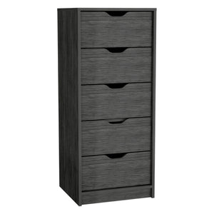 Homeroots 18" Gray Five Drawer Standard Chest  Manufactured Wood 552268