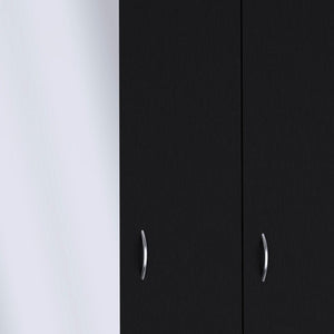 Homeroots 71" Black Mirrored Combo Dresser With Two Doors & Drawers - Stylish Storage For Modern Bedrooms  Manufactured Wood 552273