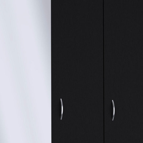 Homeroots 71" Black Mirrored Combo Dresser With Two Doors & Drawers - Stylish Storage For Modern Bedrooms  Manufactured Wood 552273