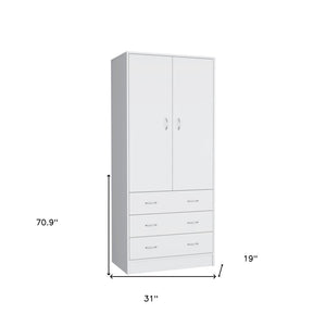 Homeroots 71" White Combo Dresser With Two Doors & Three Drawers - Stylish Storage For Any Bedroom Decor  Manufactured Wood 552274