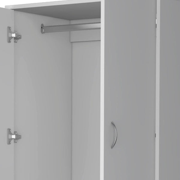 Homeroots 71" White Two Door, Two Drawer Combo Dresser - Stylish And Versatile Storage Solution For Any Bedroom  Manufactured Wood 552277