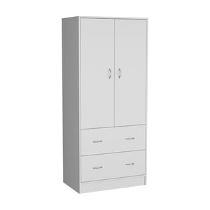 HomeRoots 71" Modern White Combo Dresser with Two Doors & Drawers for Stylish Storage in Any Bedroom Space 552277