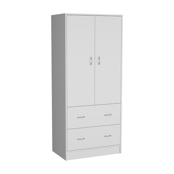 HomeRoots 71" Modern White Combo Dresser with Two Doors & Drawers for Stylish Storage in Any Bedroom Space 552277