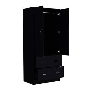 Homeroots 71" Black Two Door Combo Dresser - Stylish Storage Solution With Drawers And Cabinets For Any Space  Manufactured Wood 552278