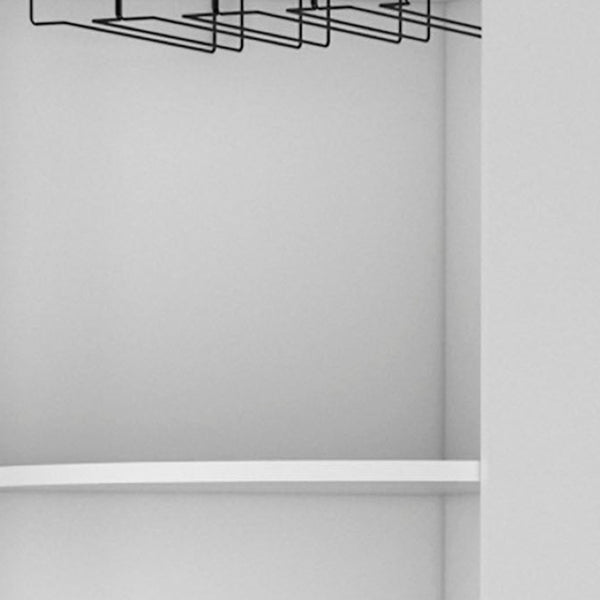 HomeRoots 71" White Wood Corner Bar Cabinet – Space-Saving Design with Wine Storage & Glassware Display for Home 552280