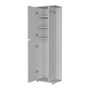 HomeRoots 71" Elegant White Wood Accent Cabinet with Two Doors, Versatile Storage for Any Room Décor 552286