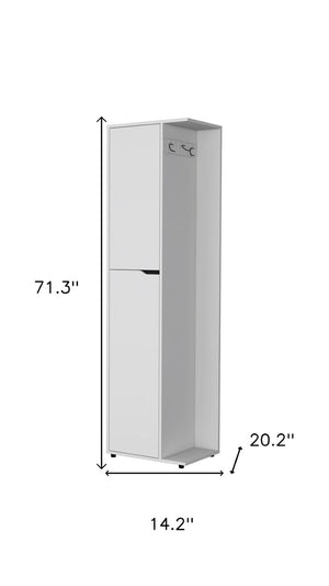 HomeRoots 71" Elegant White Wood Accent Cabinet with Two Doors, Versatile Storage for Any Room Décor 552286