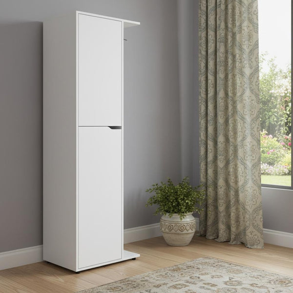 HomeRoots 71" Elegant White Wood Accent Cabinet with Two Doors, Versatile Storage for Any Room Décor 552286