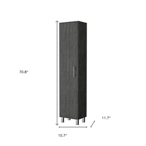 HomeRoots 71" Gray Wood Accent Cabinet - Slim, Stylish Storage Solution for Compact Spaces & Modern Decor 552288
