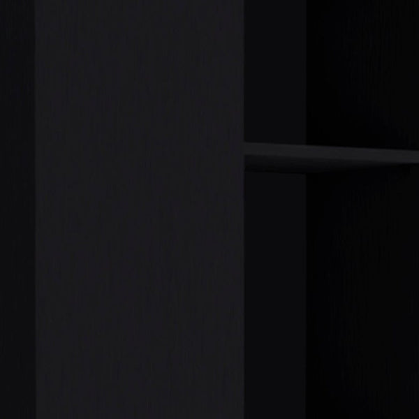 HomeRoots 67" Black Wood Pantry - Stylish Two-Door Storage Closet with 8 Shelves for Organized Living Spaces 552290